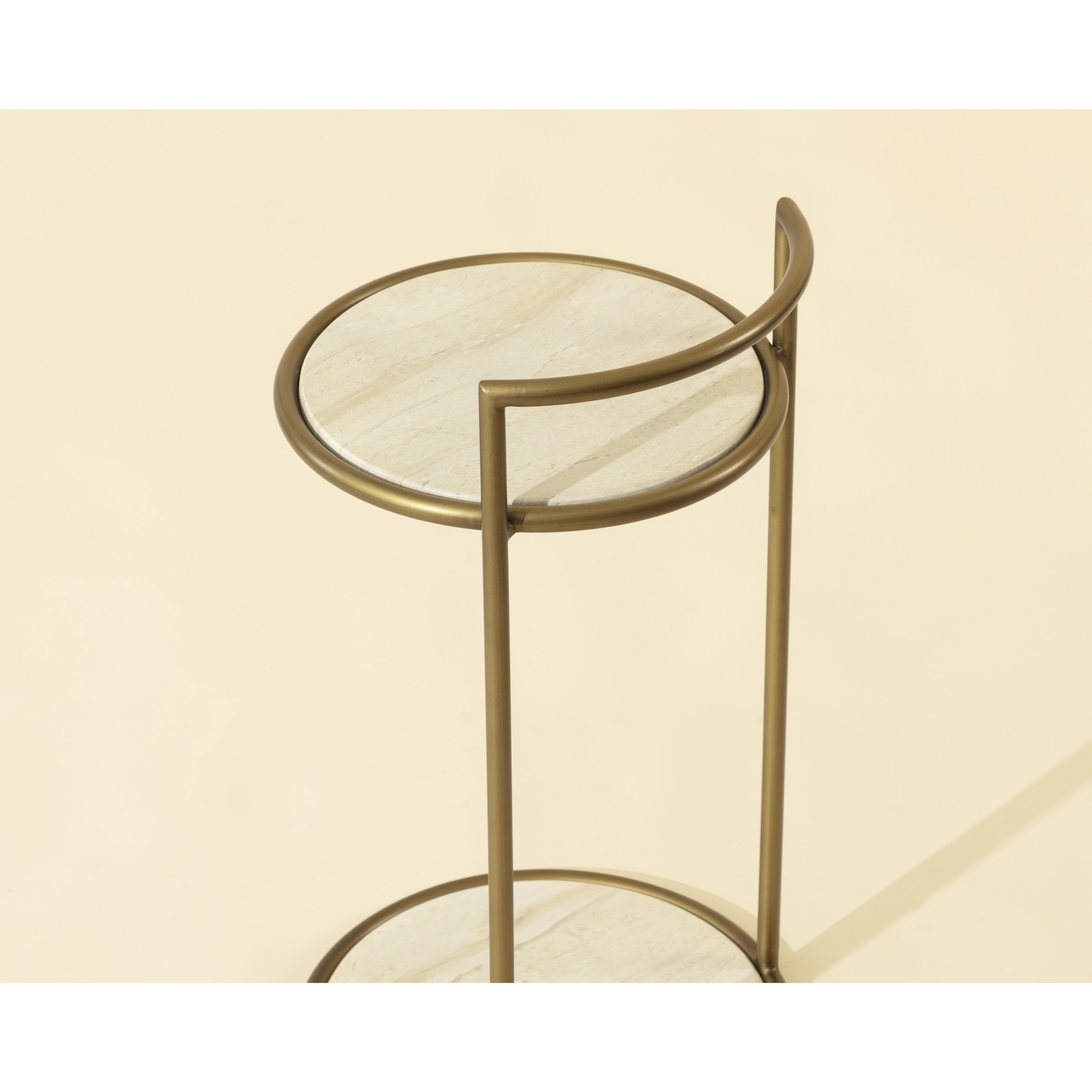 Parga 25 X 14 inch Rustic Bronze / Travertine Look Outdoor End Table